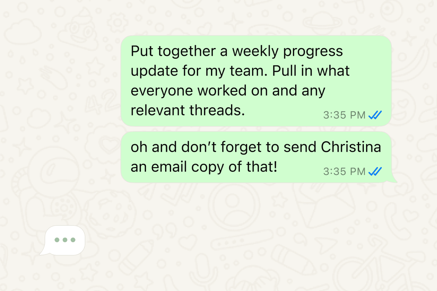 Texting your Town assistant on WhatsApp