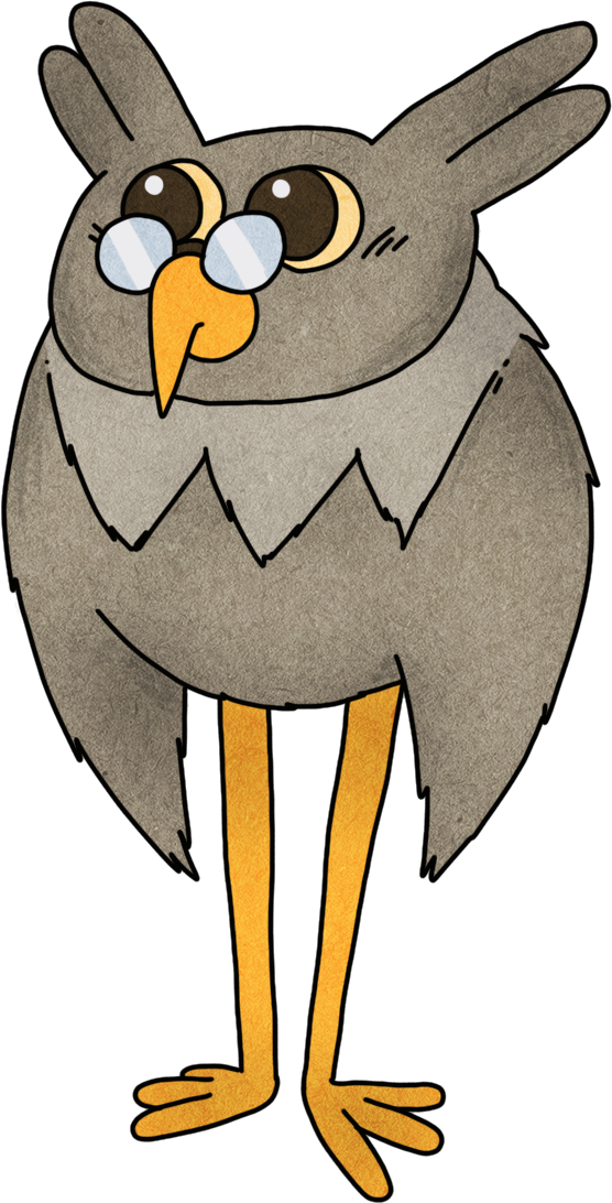 Olive the owl Townie wearing glasses